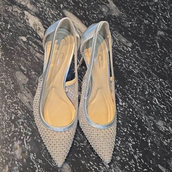 BRAND NEW JESSICA SIMPSON ELEGANT JEWEL STUDDED POINTED TOE STILETTO  SANDAL G1 - Picture 3 of 14